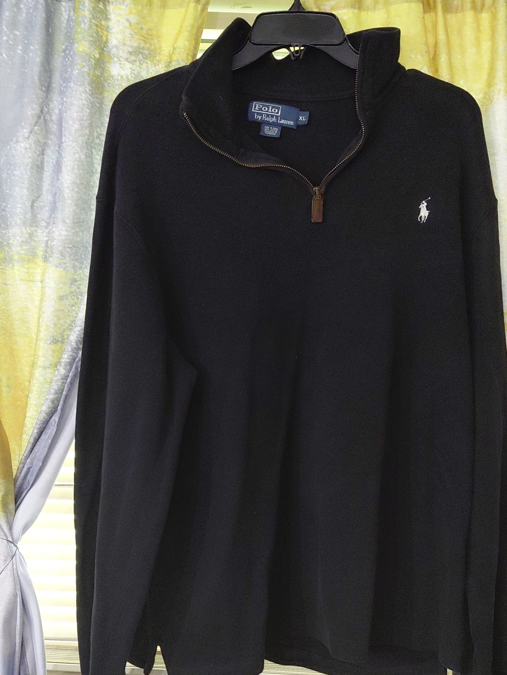 Polo by Ralph Lauren Men’s Black Quarter-Zip SweaterXL